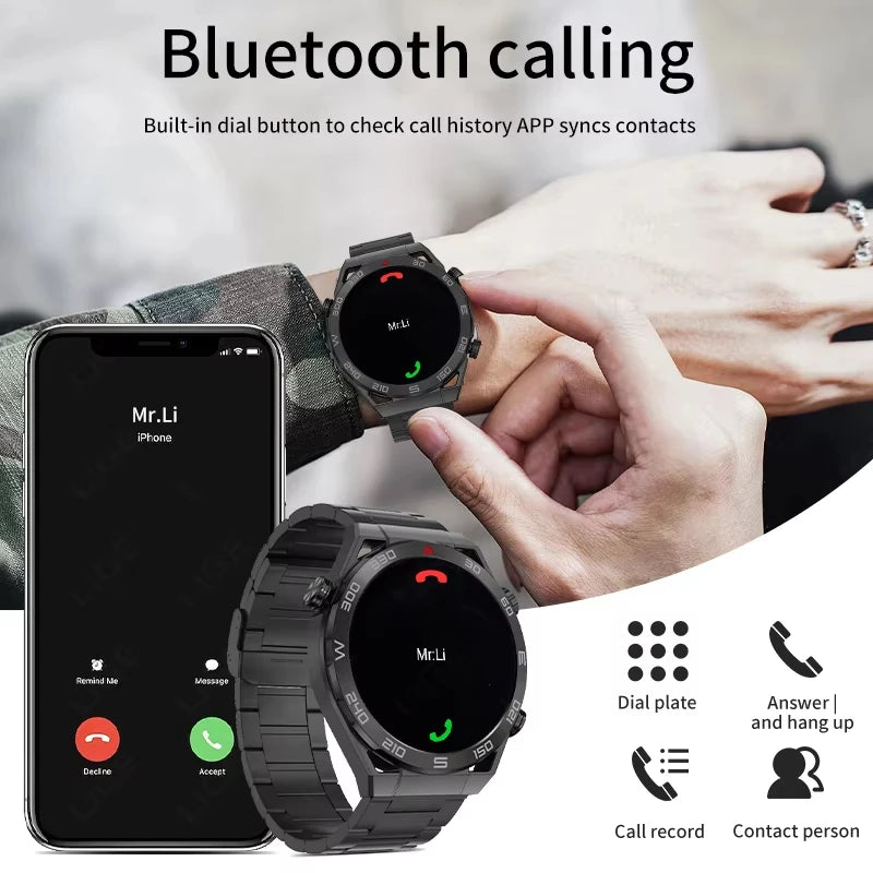 LIGE New NFC Smart Watch Men GPS Tracker Sport Fitness Men Watch For Android IOS Wireless Call ECG+PPG Health Monitor Smartwatch