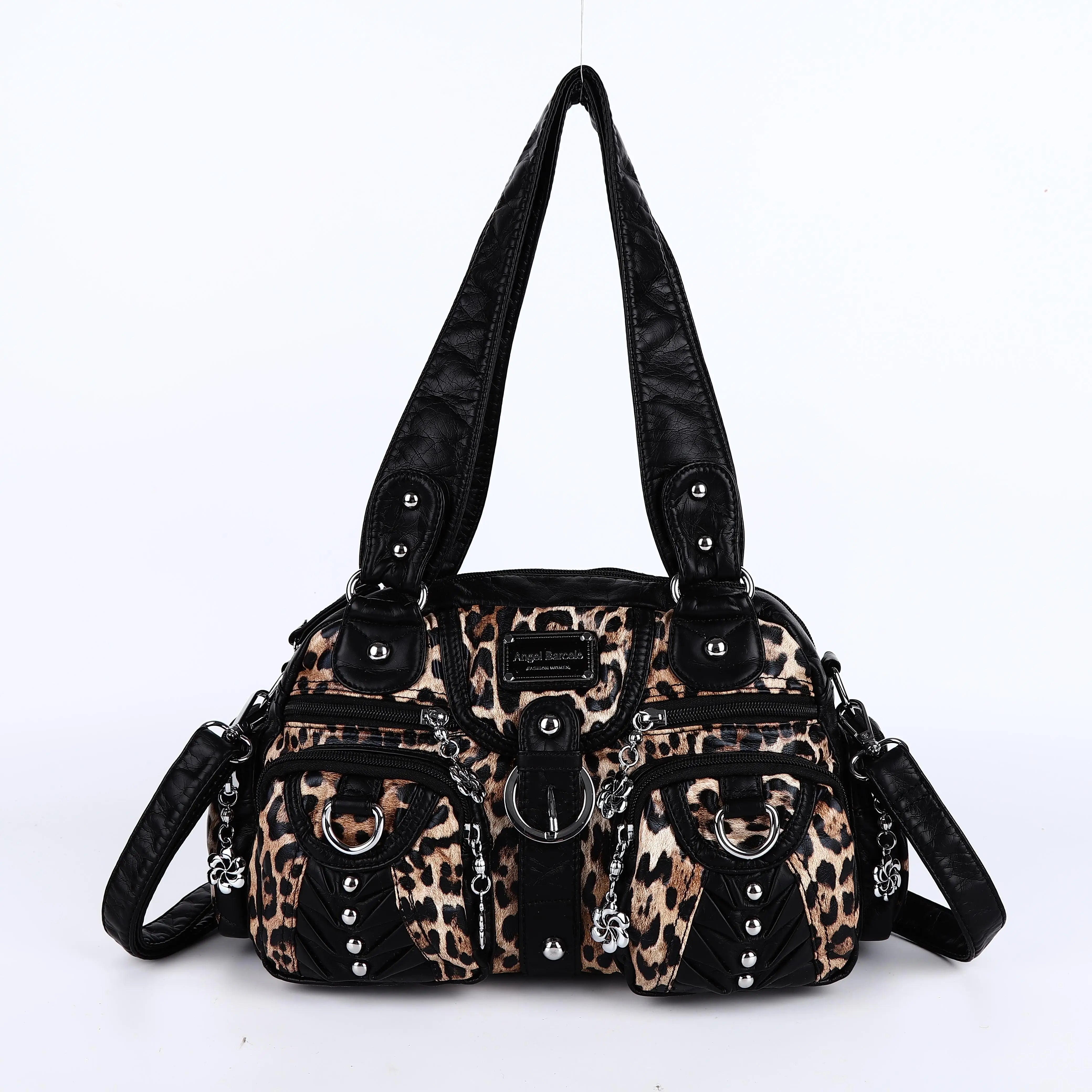 PU Satchel Top-Handle Dumpling Bag — Black | KIMLUD