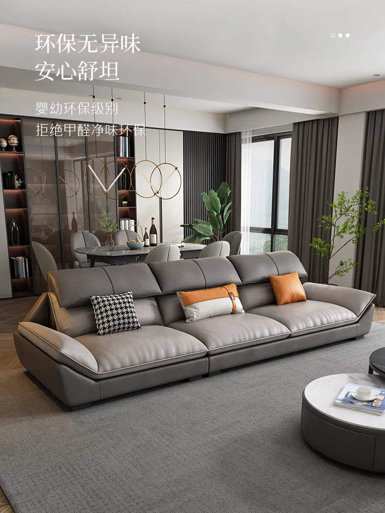 Luxurious Microfiber L-Shaped Sofa — Gray | KIMLUD