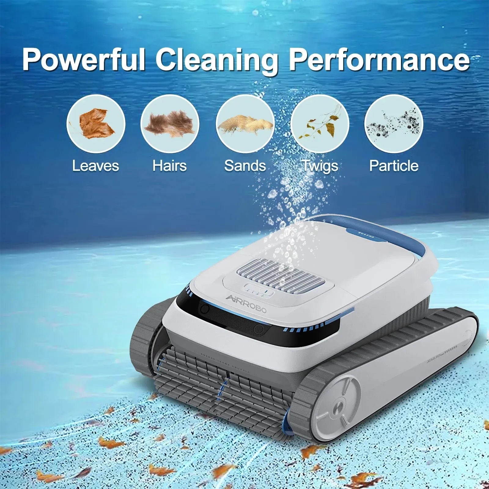 AIRROBO Pool Cleaner Robot - 120 Min Runtime, Wall Climbing, Cleans Floors/Walls/Waterline for Inground & Above Ground Pool