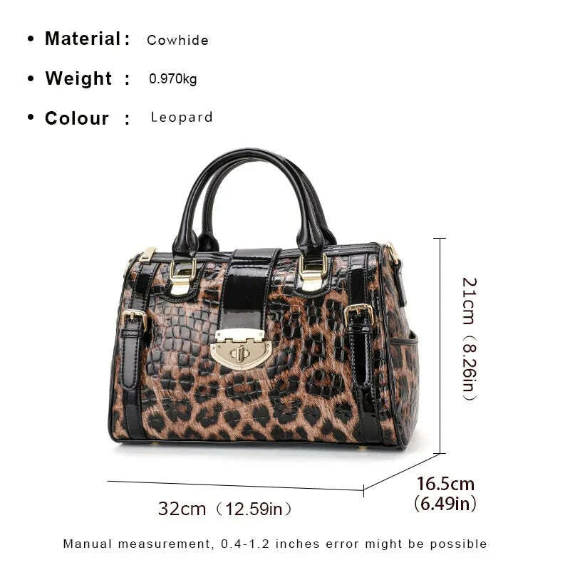 KIMLUD, Aidrani A Trendy Leopard Print WOMEN'S Handbag Made of Glossy Material Waterproof and Scratch Resistant Technology and High-qua, KIMLUD Womens Clothes