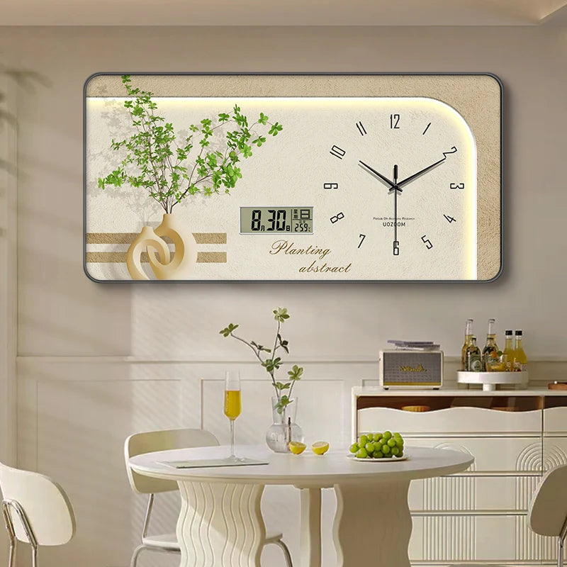Acrylic Nordic Wall Clock Geometric Frame — Ivory-Cream | KIMLUD