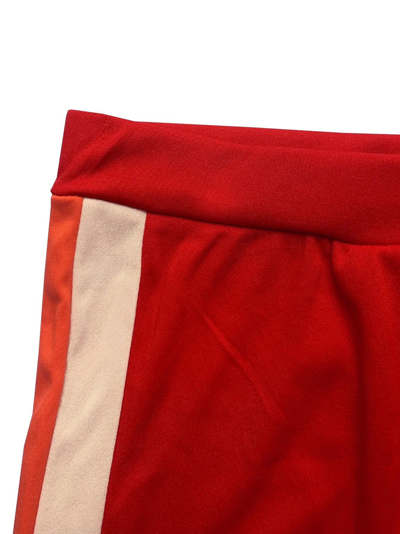 Knit Striped Splicing Two-Piece Sports Set Cream And Burnt-Orange Stripe Panels — Black | KIMLUD