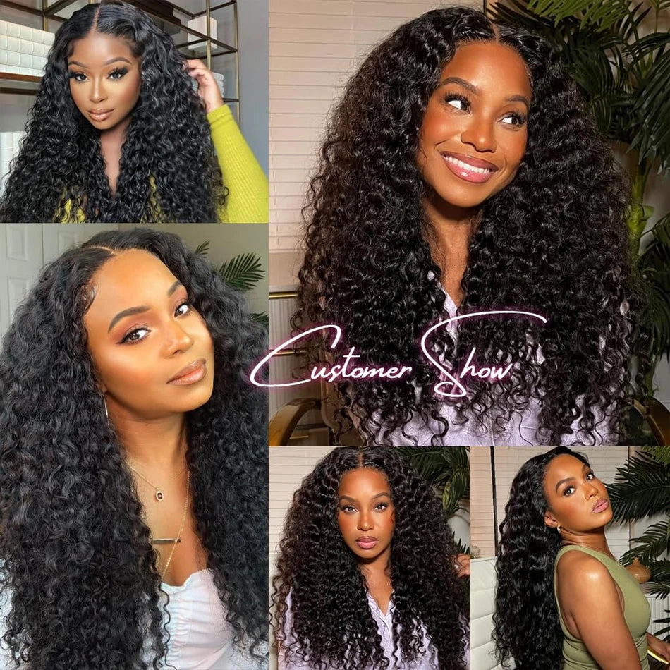 Full Lace Wig – Deep Wave 360 HD Frontal – Human Hair – Medium Brown | KIMLUD