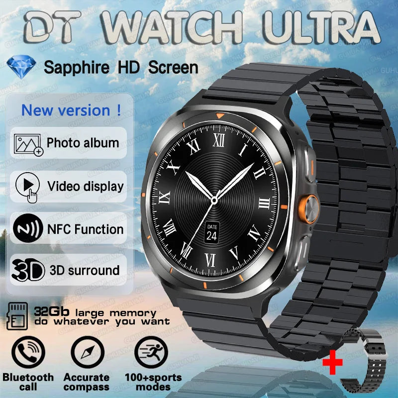 2025 New DT Watch 7 Ultra Smart Watch Men 32GB Memory Video GPS NFC 47mm AMOLED Fitness Sports Tracker Health Smartwatches Women
