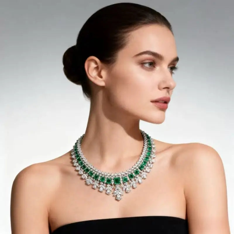 Necklace – Zircon Stone Accent – Sterling Silver | KIMLUD