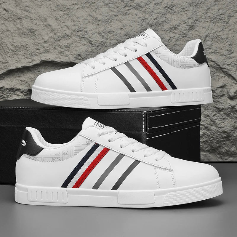 Platform Sneakers Vulcanized Lace-Up Running Design With Personalization — White | KIMLUD