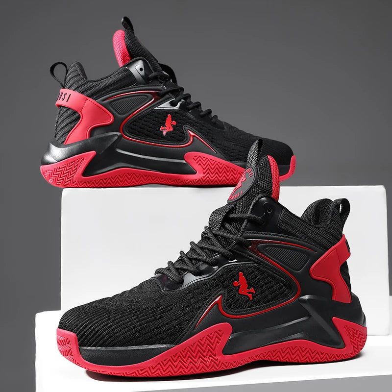 Men's Basketball Shoes Breathable Cushioning Non-Slip Wearable Runing Shoes Gym Training Athletic Basketball Sneakers for Women