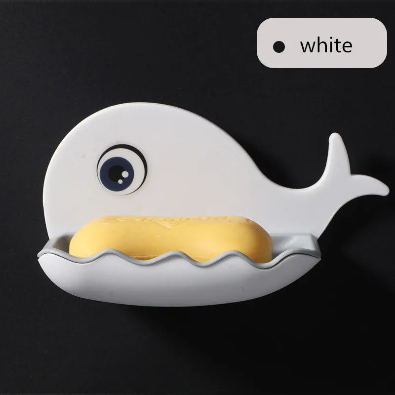 Leaf-Shaped Clear Plastic Soap Dish With Drain — Clear | KIMLUD