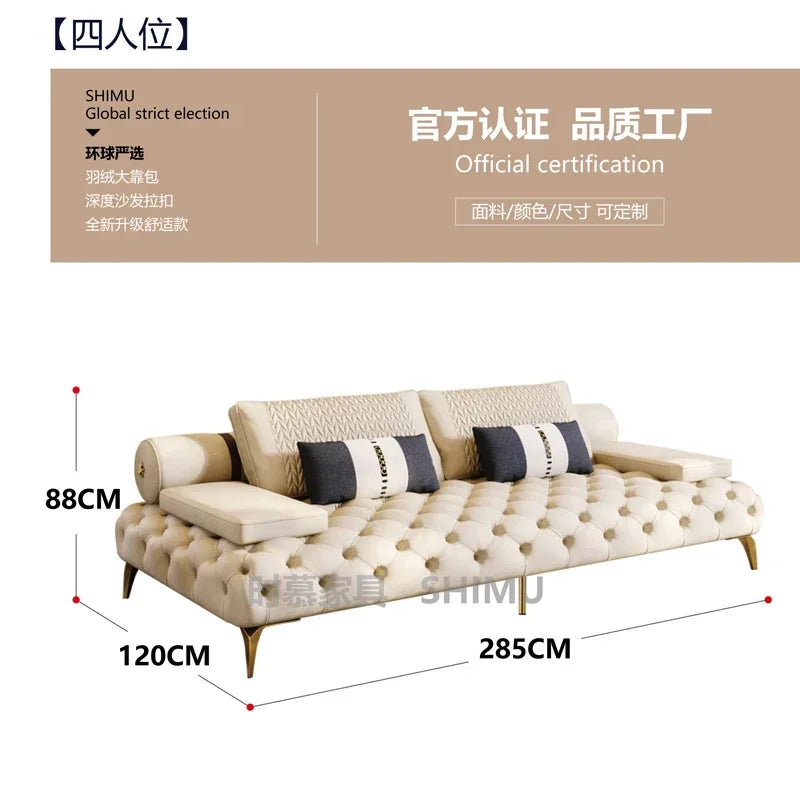 Italian Genuine Leather Sofas Sectional Modern Luxry Designer Loveseat Sofa 3 Piece Set Woonkamerbanken Living Room Furniture