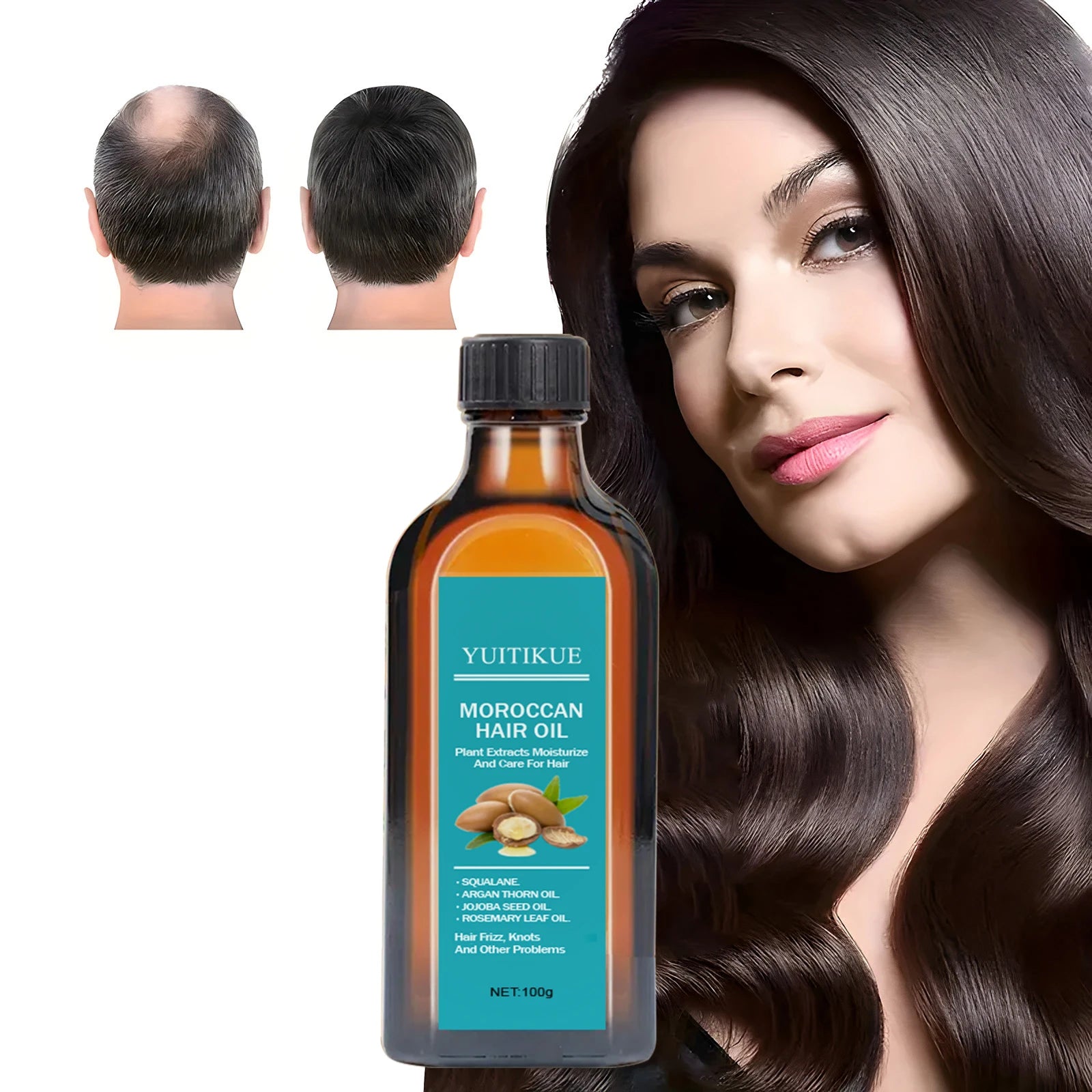 Moroccan Argan Hair Oil Repairing Dry Frizzy Strands — Amber | KIMLUD