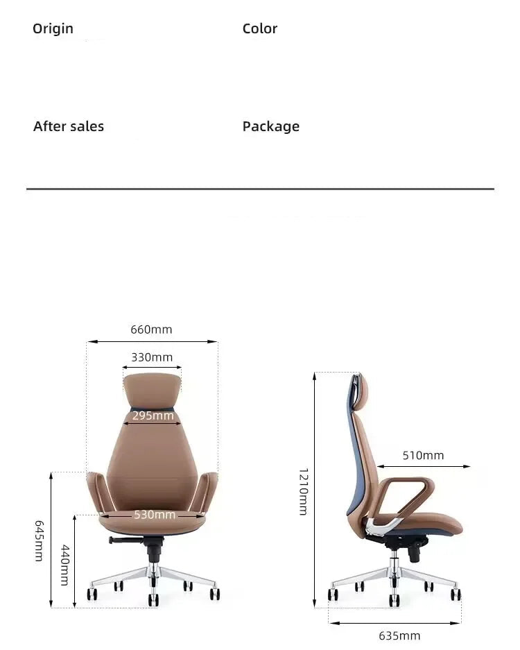 Elastic Leather Office Chair Ergonomic Modern — Blue | KIMLUD