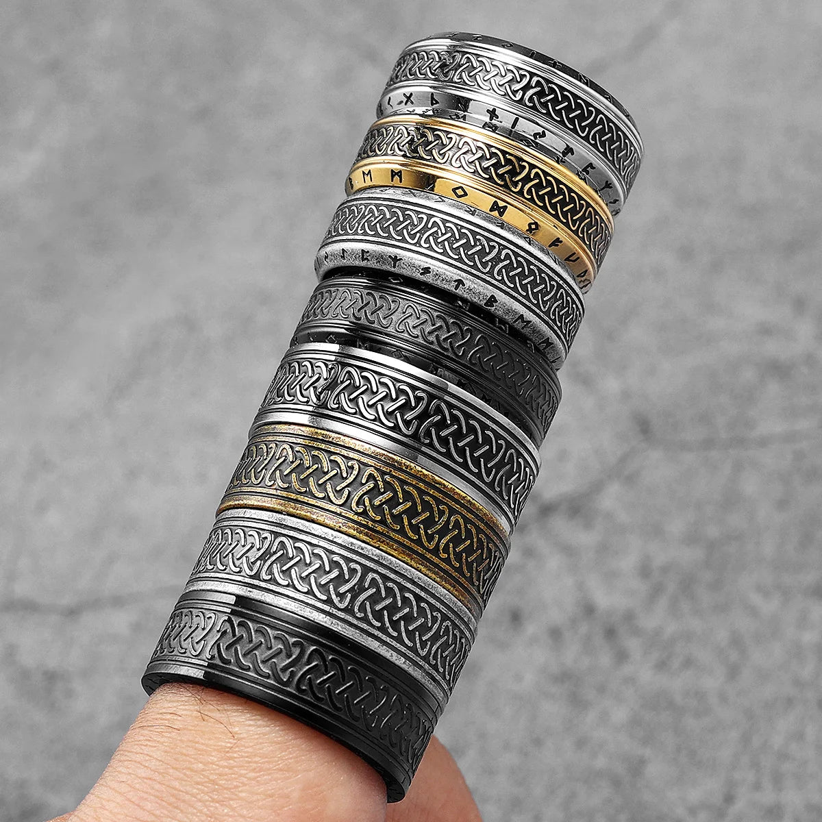 Retro Viking Celtic Knot Runes Stainless Steel Men Rings Punk New In For Male Women Fashion Jewelry Creativity Gift Wholesale