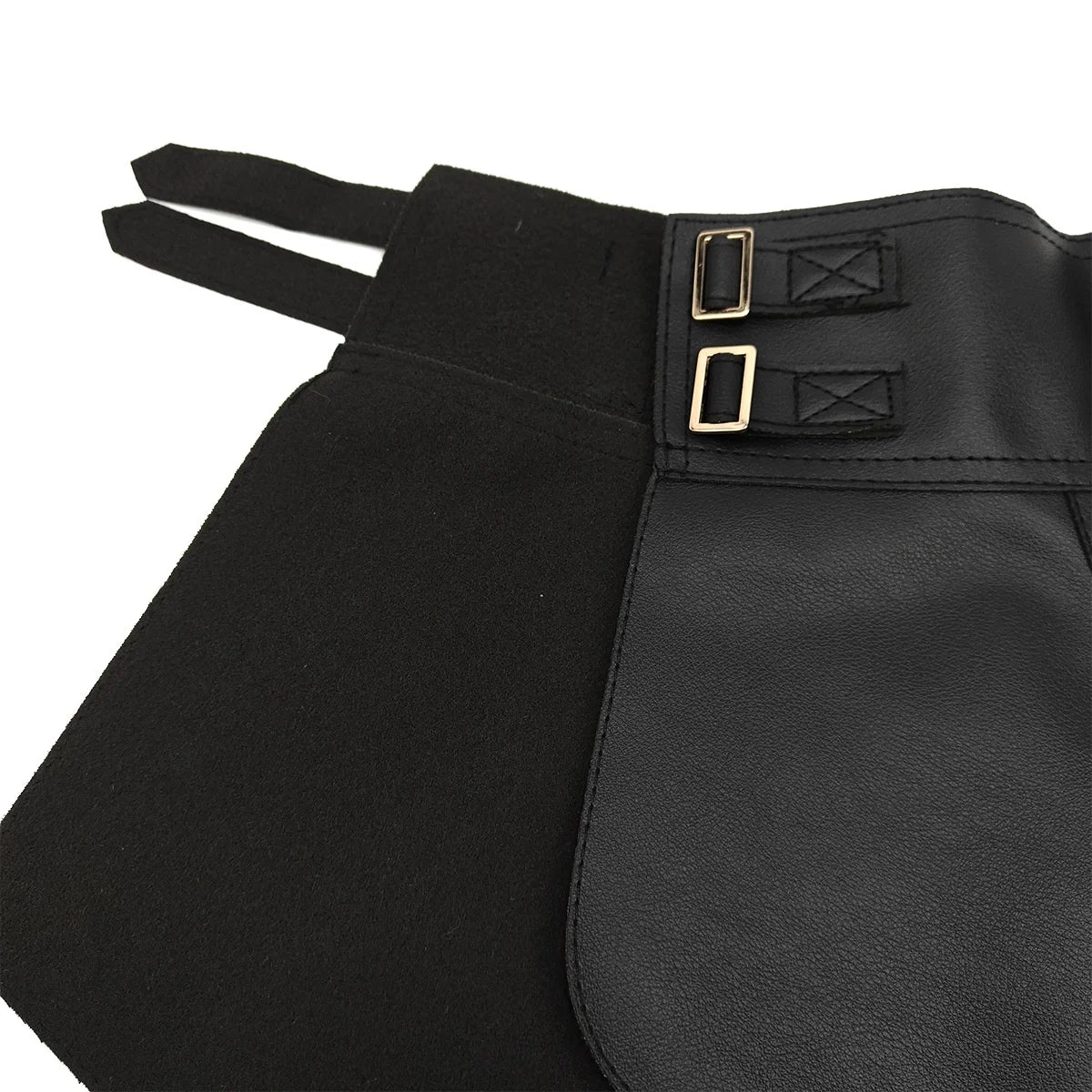 Leather Skirt - Exaggerated Ultra-Wide Belt - Leather | KIMLUD