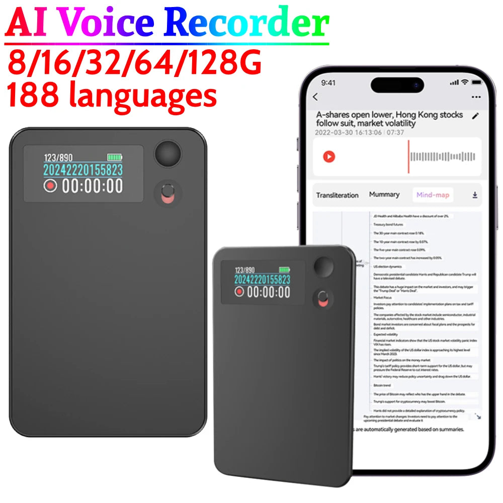 KIMLUD, ChatGPT AI Voice Recorder APP Control AI Record Translation Device LED Indicator Intelligent Voice Recorder for Business Travel, KIMLUD Womens Clothes