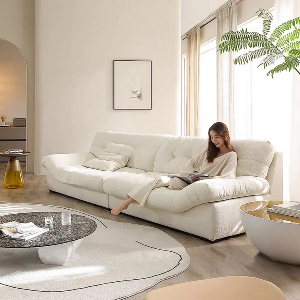 A Modern Design High-end Living Room Sofa with Frosted Leather