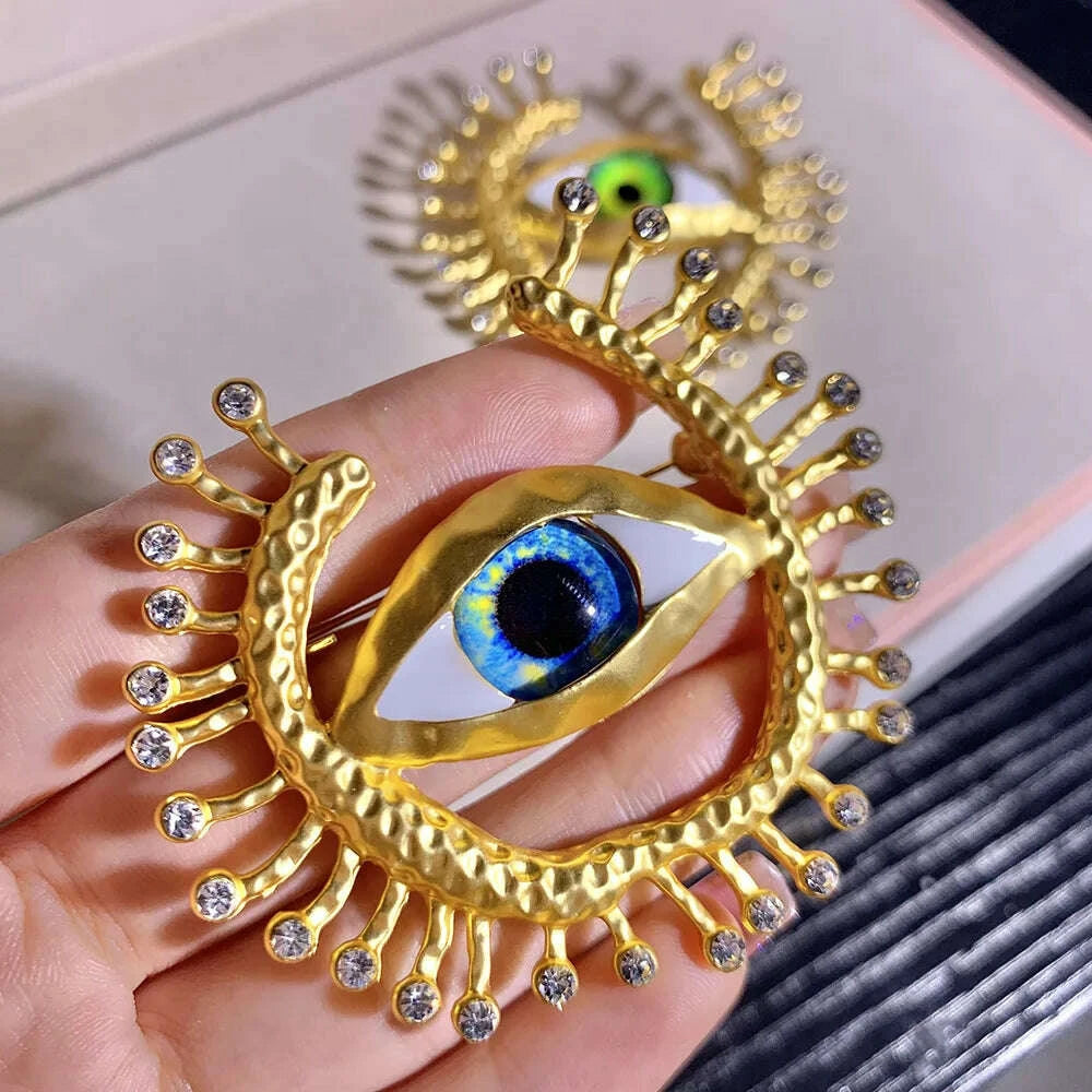 KIMLUD, Vintage Devil's Eye Brooch, KIMLUD Womens Clothes