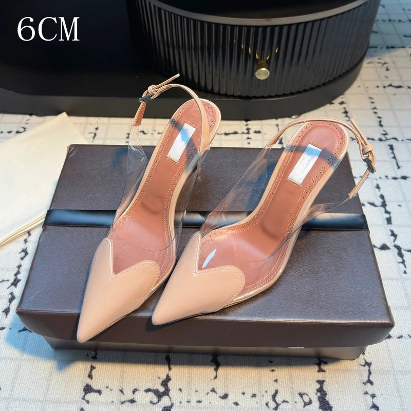 Transparent PVC Pointed Stiletto Pumps — Clear | KIMLUD
