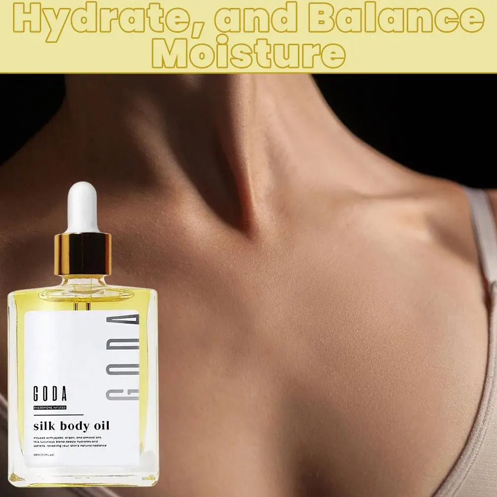GODA Silk Body Oil & Pheromone Fragrance Essential Oil, Non-Greasy, Reduces Roughness, Reduces Blemishes, Balances Water And Oil