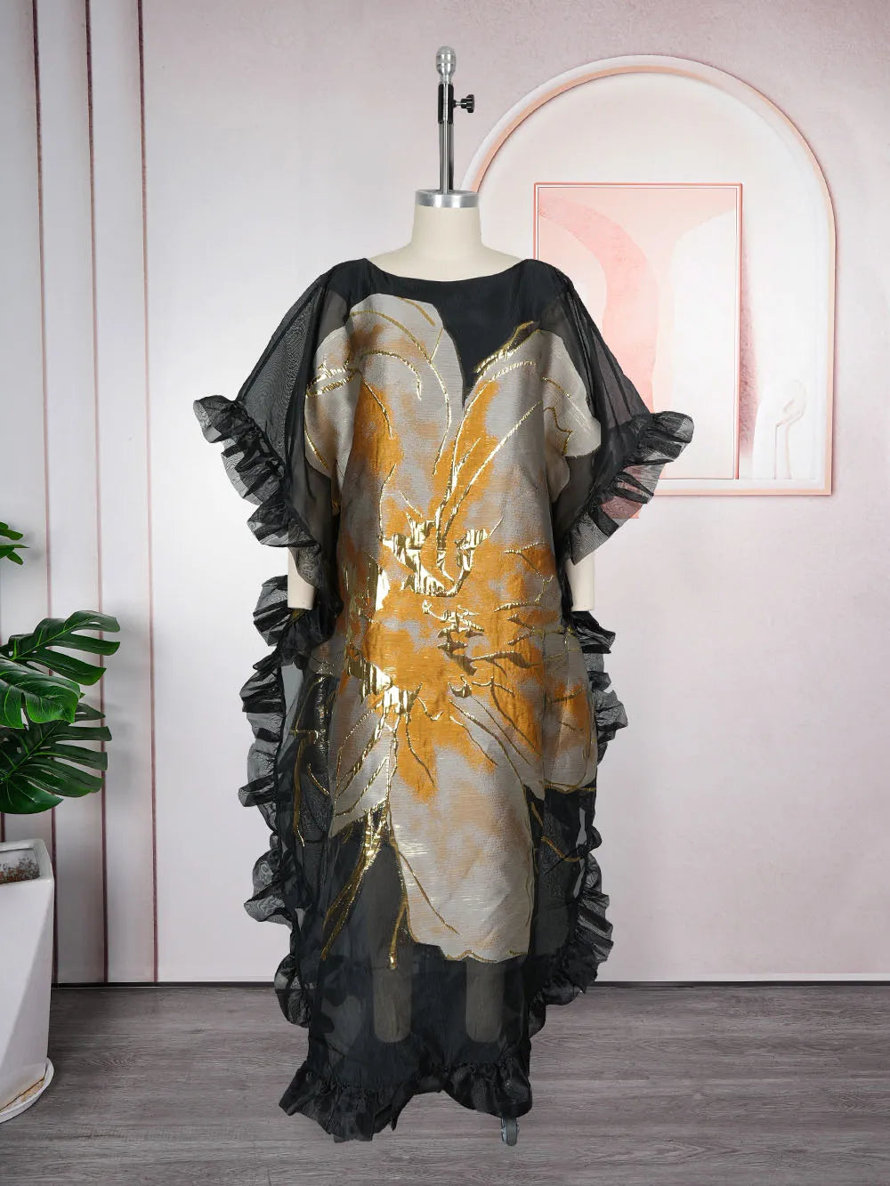 Maxi Kaftan Dress – Dashiki Ankara – Polyester Elastane | KIMLUD