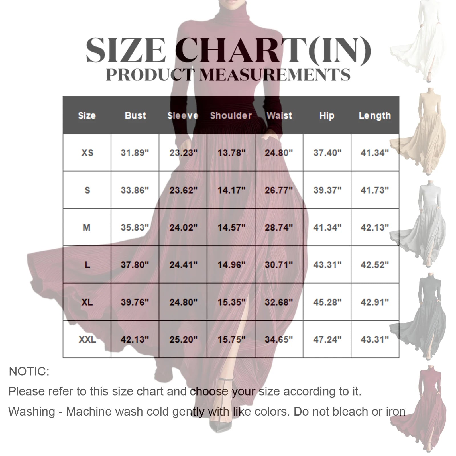 French Retro Elegant Light Luxury Slim-fit Dress for Women Turtleneck Long Sleeve Long Dresses Flowy Dress with a Large Skirt