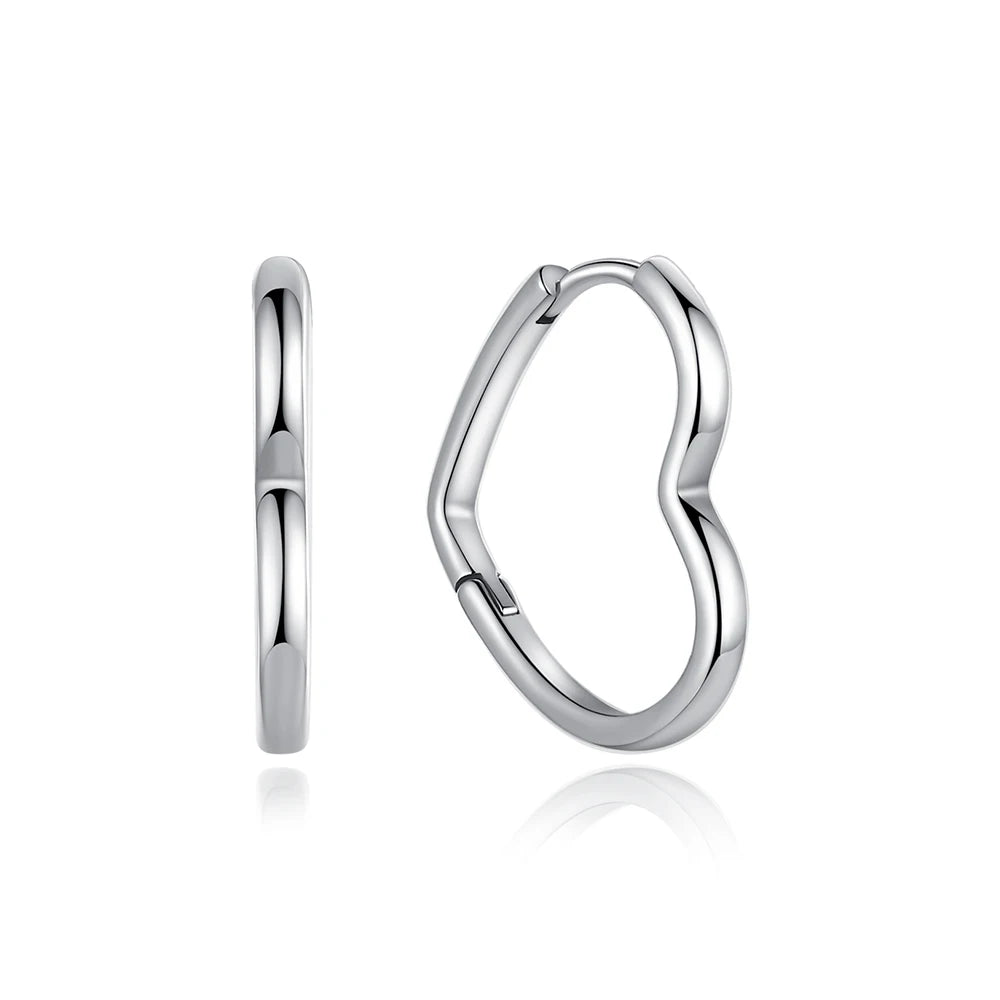 Sterling Silver Stud Hoop Earrings Crown Heart Bee — Rose Gold | KIMLUD