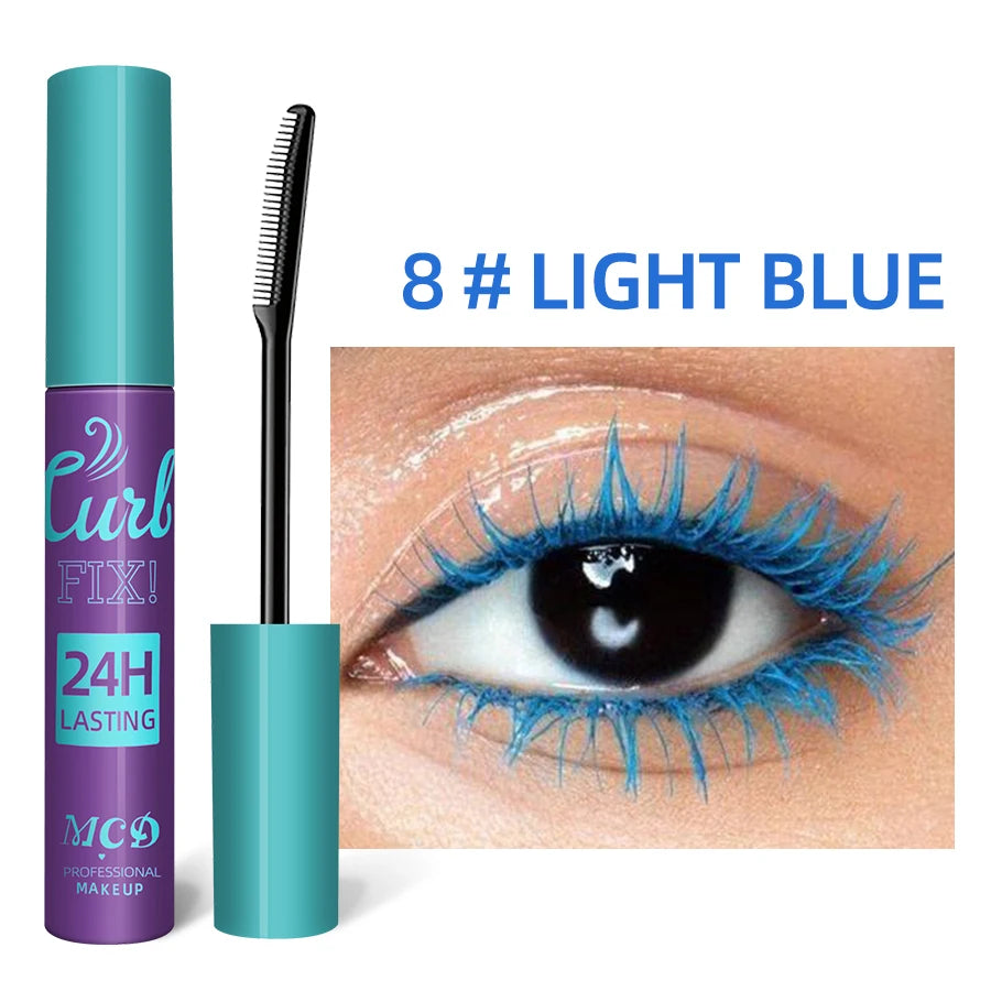 Colorful Slender Mascara Waterproof Fast Drying Curling Eyelashes Multicolor Lashes Makeup  Long Lasting Blue Green  Cosmetic