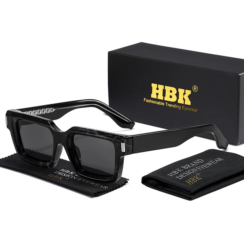 Punk Vintage Square Sunglasses Small Frame — Black | KIMLUD