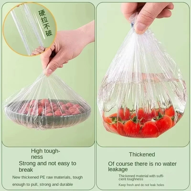 Disposable Food Cover Elastic Saran Wrap Fresh-keeping Lid Fruit Covers Cling Film Shower Caps Kitchen Storage Bags Organizer