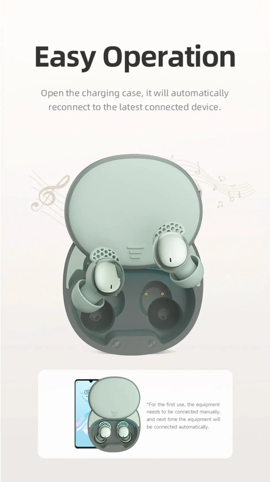 Satin-Matte ABS Earbuds Sleep-Optimized Noise-Blocking — Mint Green | KIMLUD