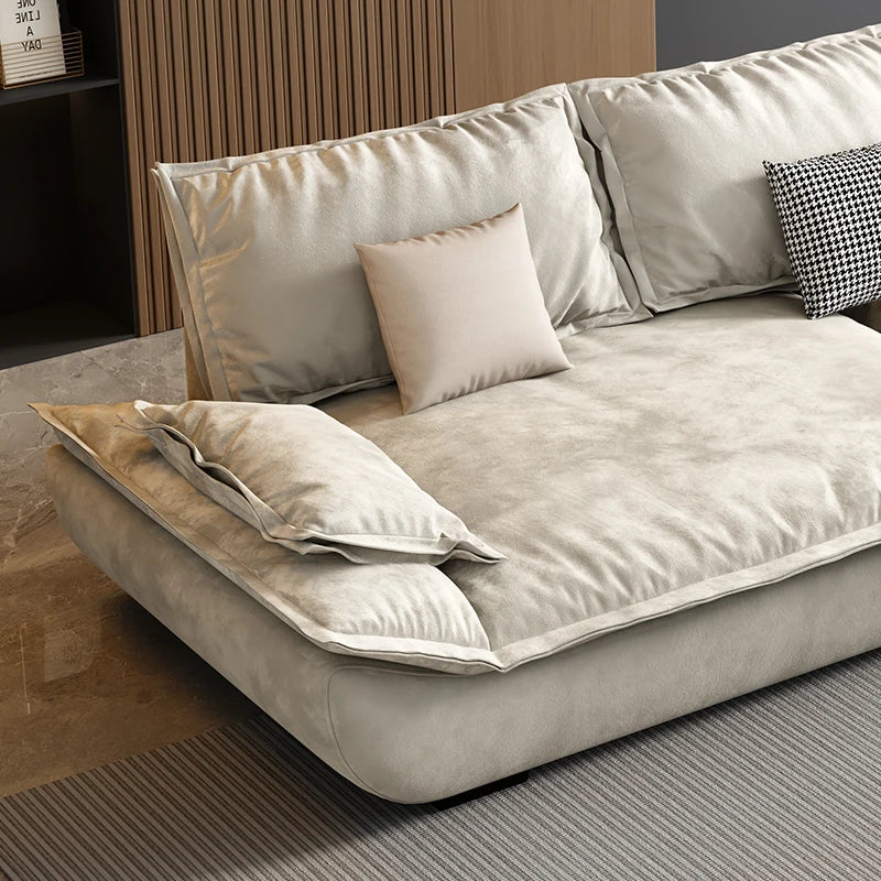 Velvet Designer Classic Sofa Minimalist Lounge — White | KIMLUD