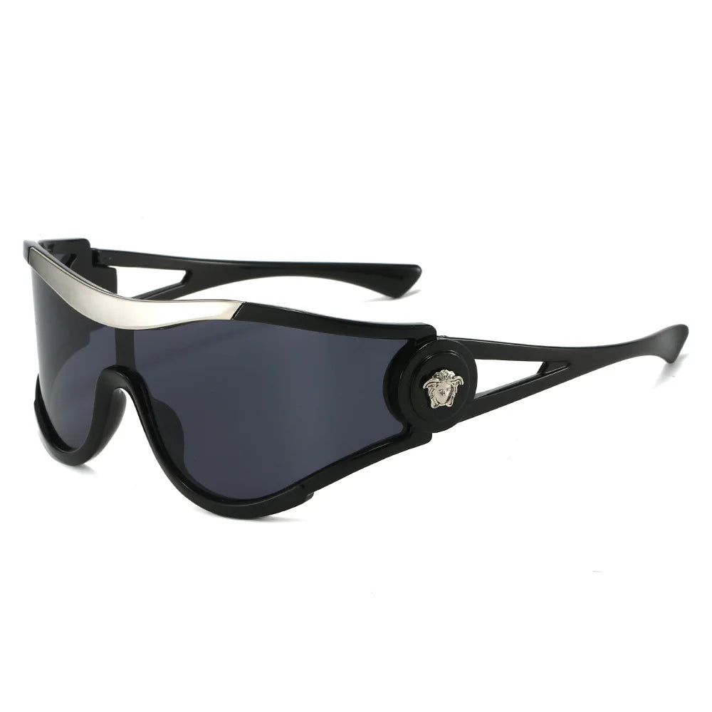 Plastic Oversized Sunglasses Solid — Gold | KIMLUD