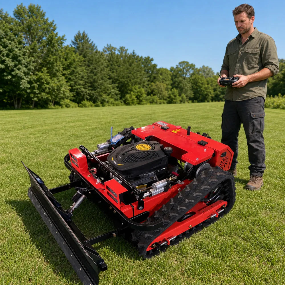 Remote Control Lawn Mower - Adjustable Height 20-150mm - 550mm Width | KIMLUD