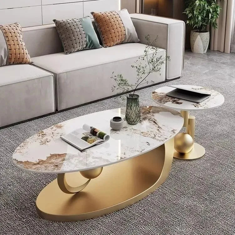KIMLUD, Italian Style Luxury Coffee Table Metal Material for Small Luxury Living Room Accessible for New Arrivals, KIMLUD Womens Clothes
