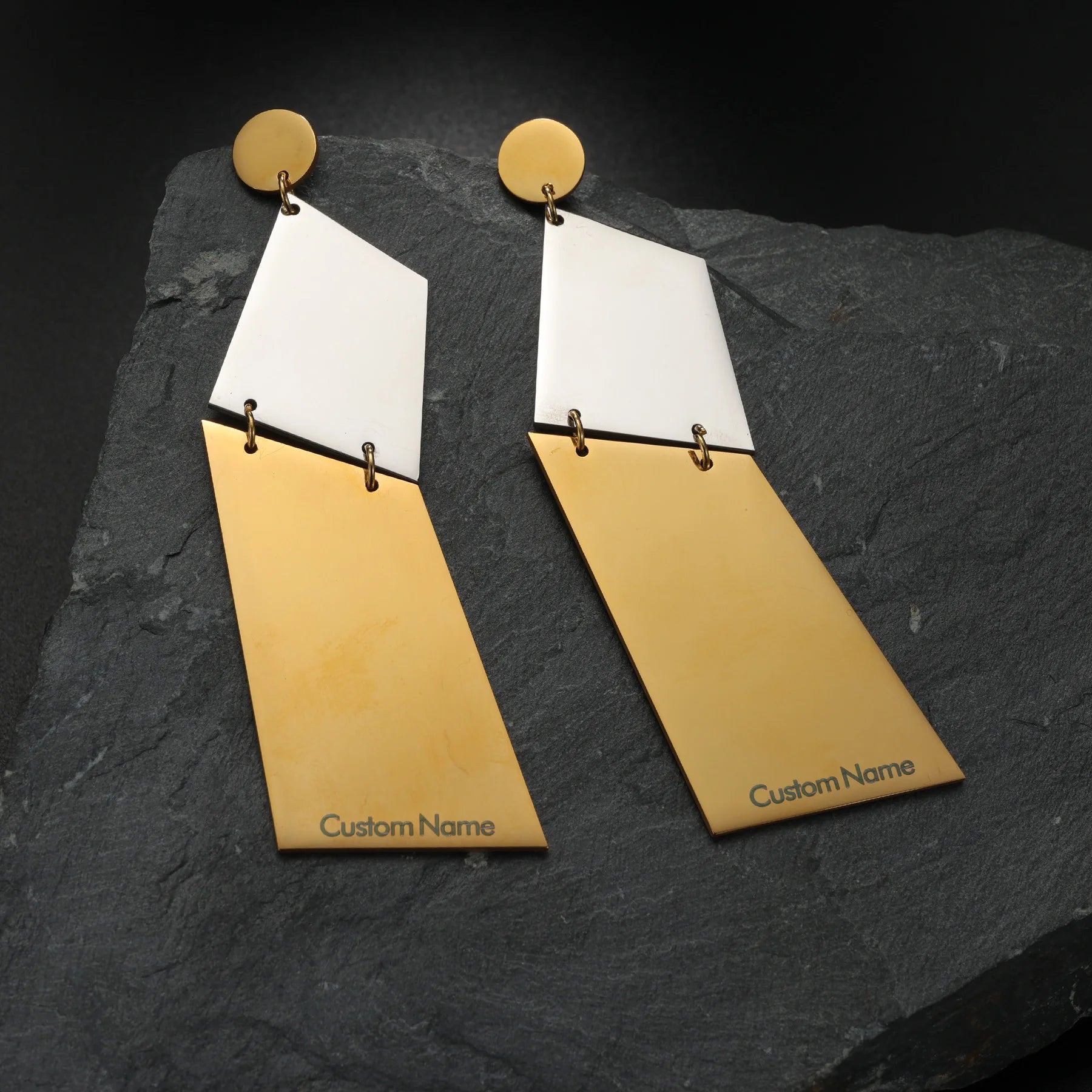 Customized Engrave Name Big Earrings Stainless Steel Personalized Custom Exaggerate Earring for Women Girl Birthday Jewelry Gift