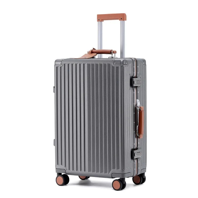 SUSHIMU Suitcase Travel Suitcase Men 20 24 26 Carry-On Luggage Women PC Aluminum Frame Trolley Case TSA password lock