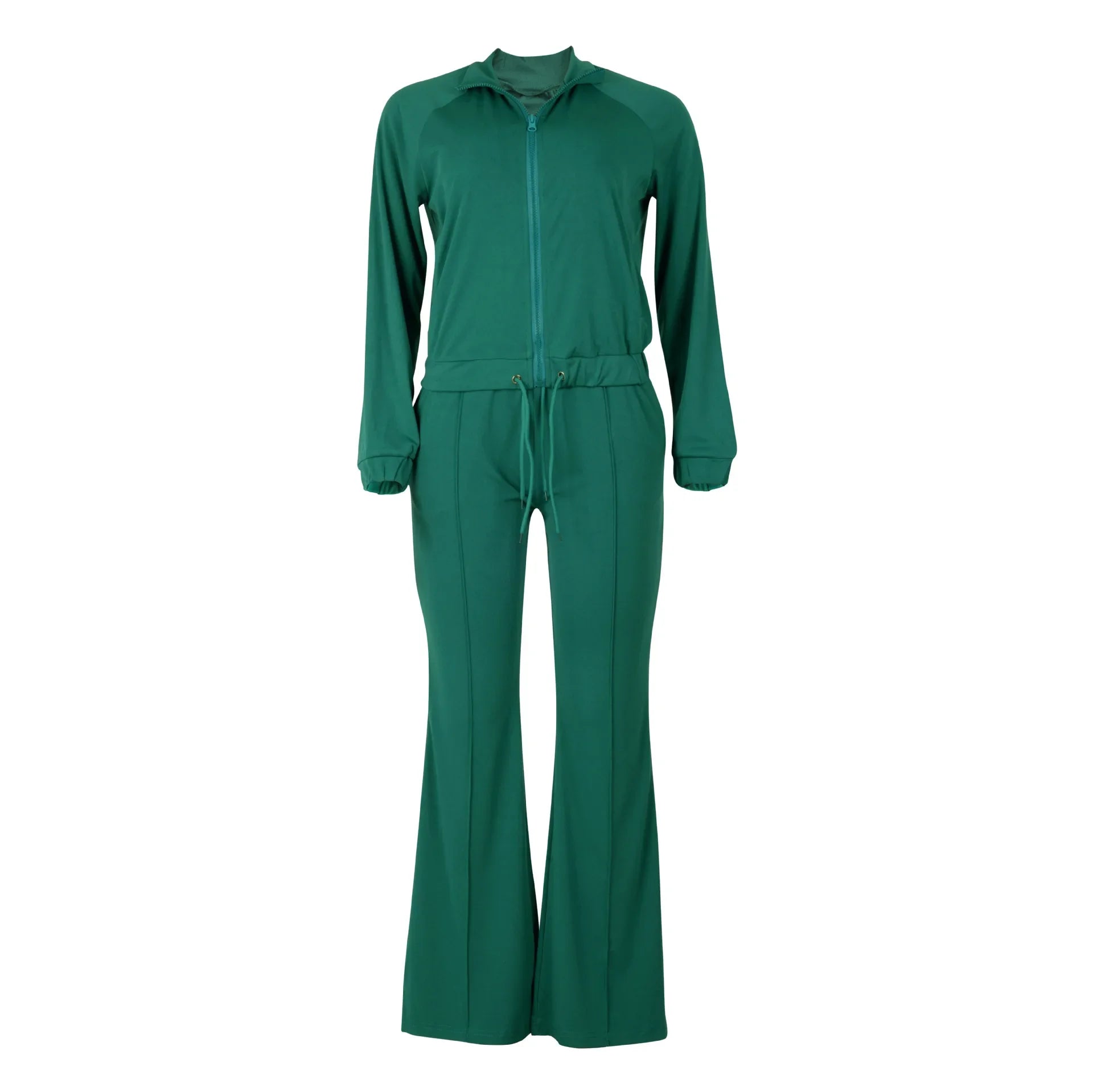 Two-Piece Tracksuit Silhouette Soft Sheen Satin Finish — Midnight Black | KIMLUD