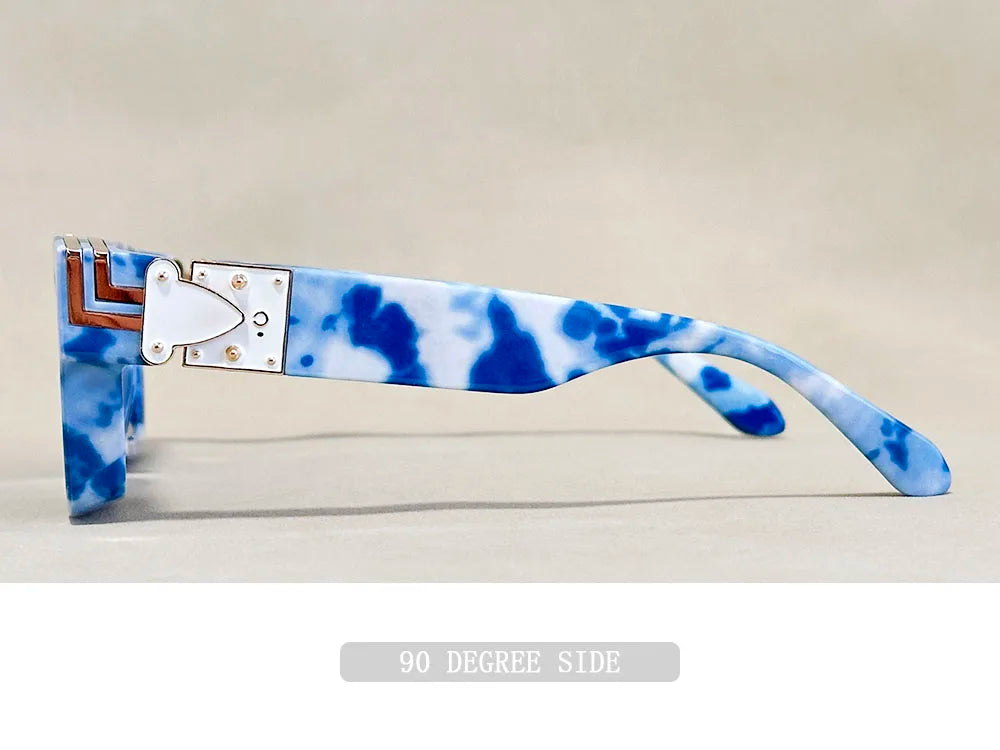 Resin Square Sunglasses Vintage Millionaire Style — Silver | KIMLUD