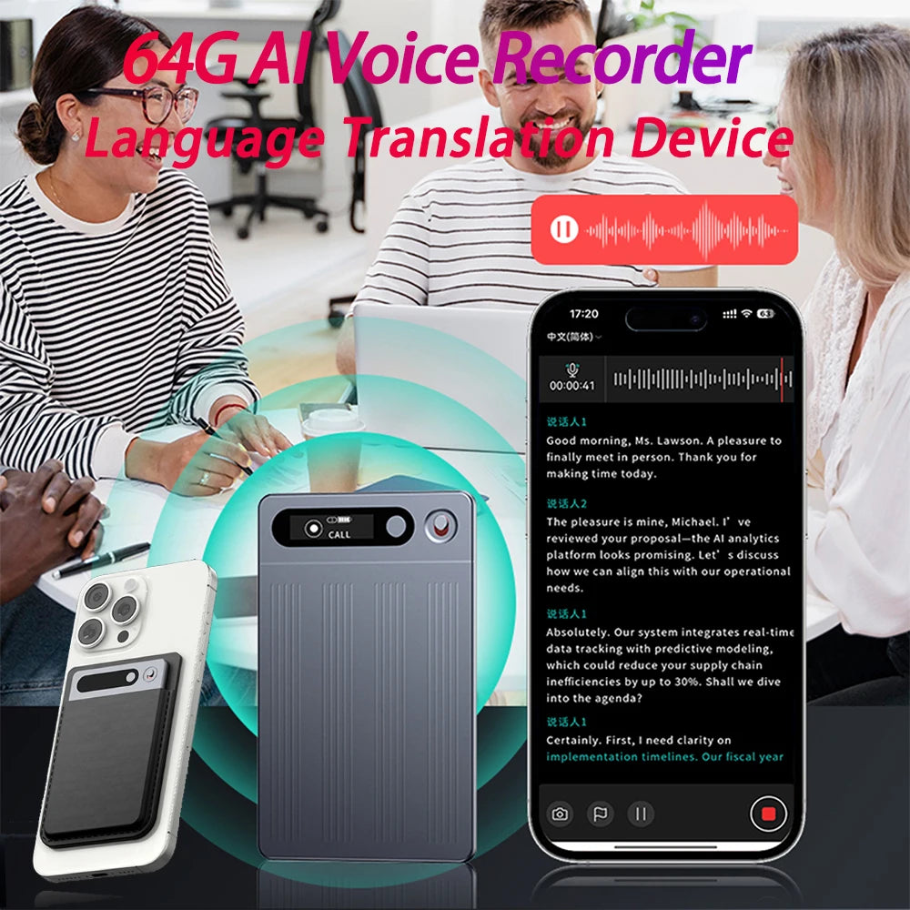 KIMLUD, 64G AI Voice Recorder Transcribe & Summarize Audio Recorder Language Translation Device Support 134 Languages for Meetings/Calls, KIMLUD Womens Clothes