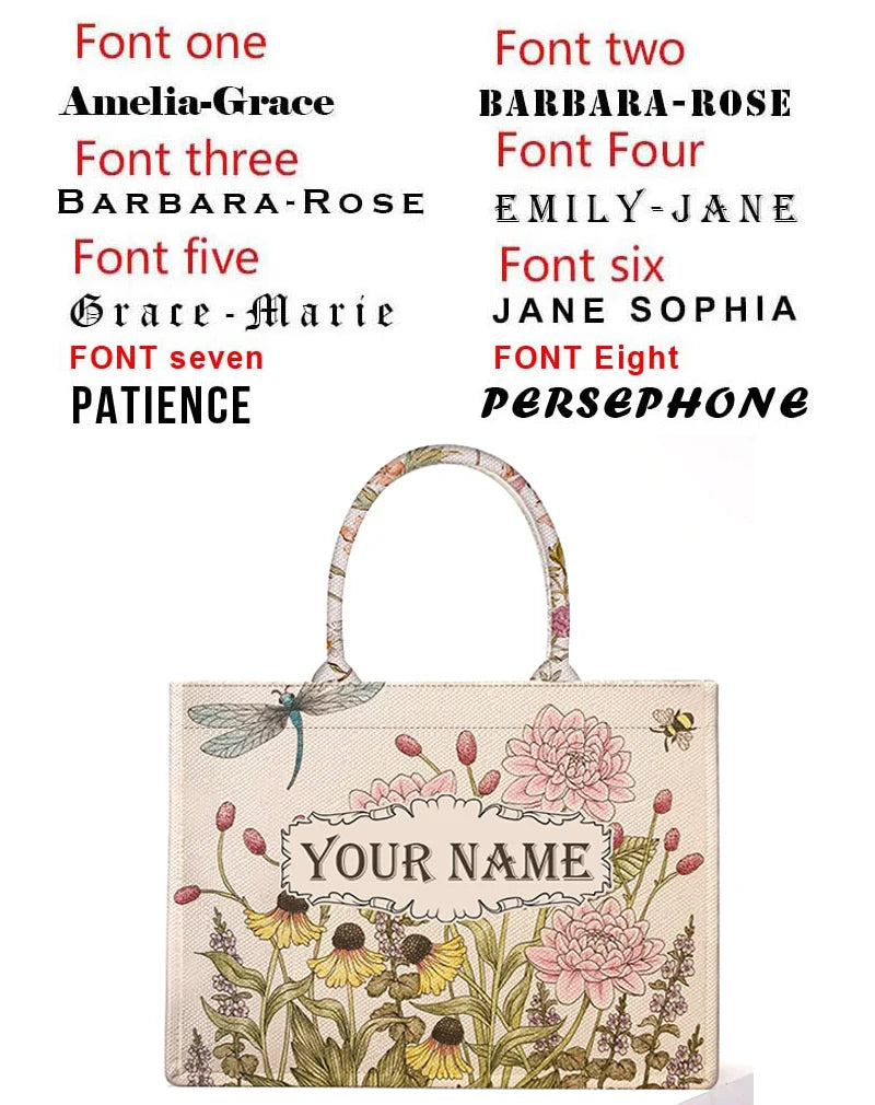 Personalized Tote Bag Canvas Printed — Natural | KIMLUD