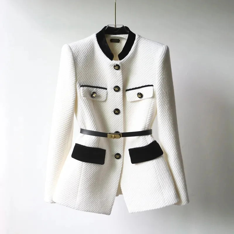 Women Blazer Coat New 2025 Autumn Long Sleeve Casual Single-breasted Elegant Office Waist Ladies Suit Coat Tops Female Outerwear