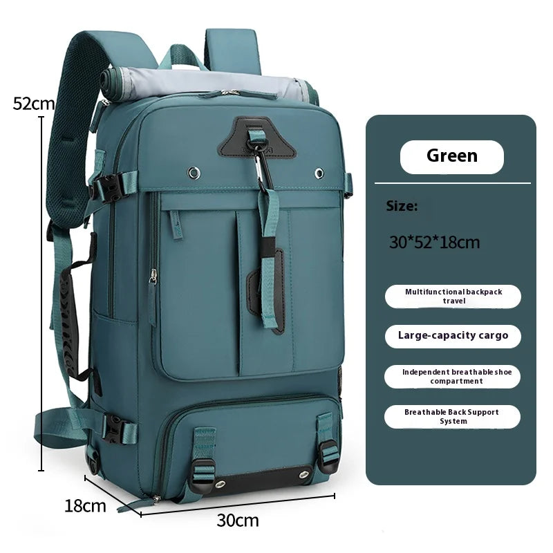 Large capacity men's backpack with high-end feel, travel backpack, sports outdoor luggage bag, mountain climbing bag, waterproof