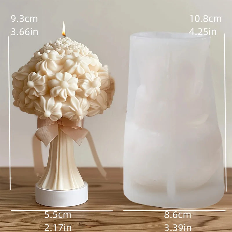 KIMLUD, Peony Rose Bud Bouquet Candle Silicone Mold Peony Flower Clusters Candle Mould Christmas Gift Flower Bundle Resin Gypsum Molds, KIMLUD Womens Clothes