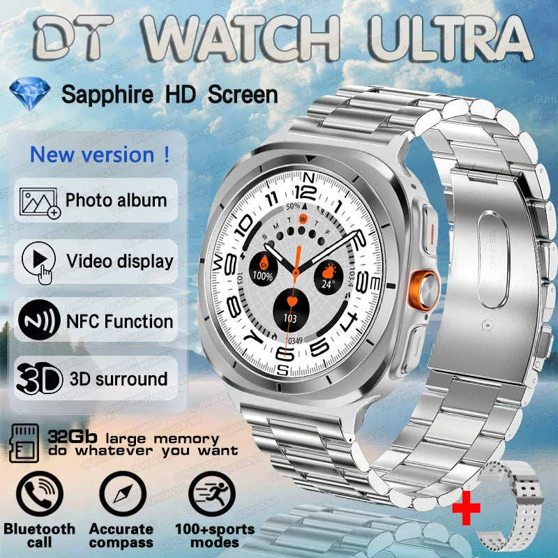 2025 New DT Watch 7 Ultra Smart Watch Men 32GB Memory Video GPS NFC 47mm AMOLED Fitness Sports Tracker Health Smartwatches Women