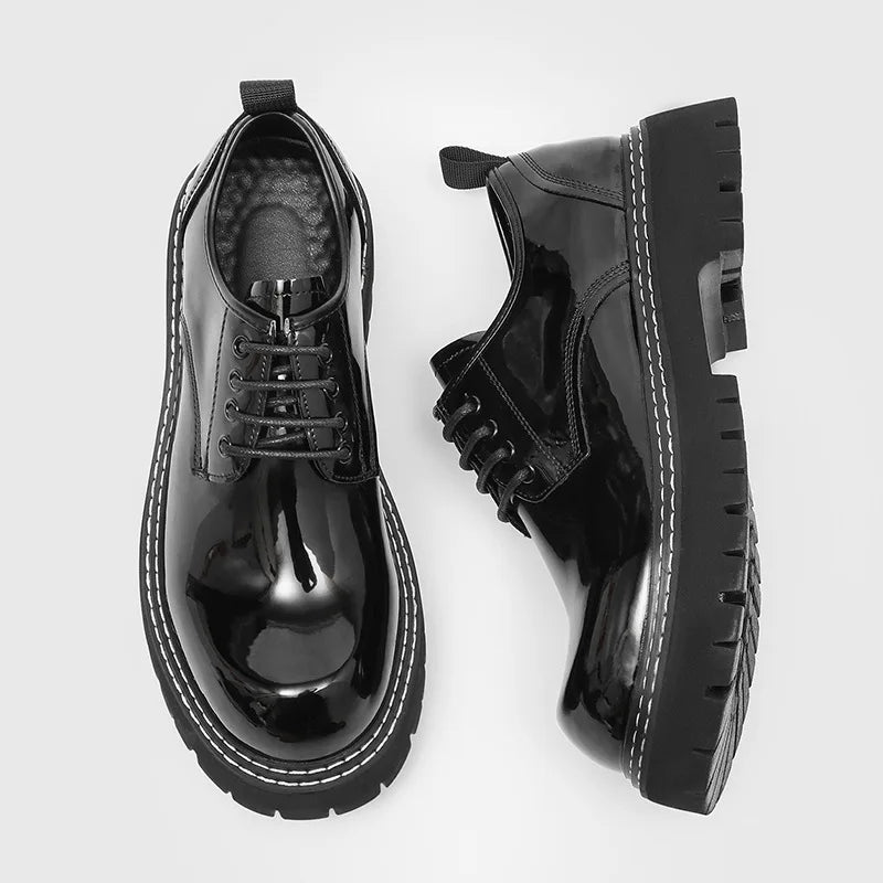 Derby Shoes – Platform Derby – Leather – Men Casual Dress | KIMLUD
