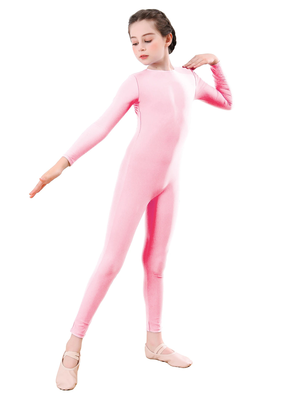 Kids Unitard – Long Sleeve – Nylon Spandex – Black | KIMLUD