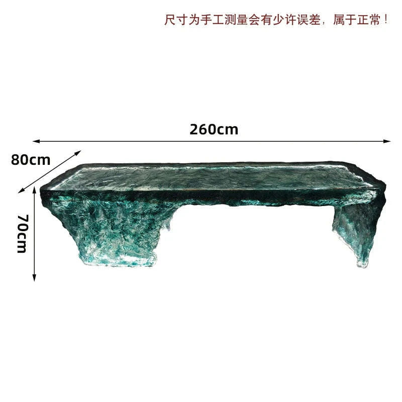 KIMLUD, Premium Light Luxury Transparent Resin Hotel Front Desk Restaurant Villa Kitchen Partition Luminous Crystal Glacier Island Table, KIMLUD Womens Clothes