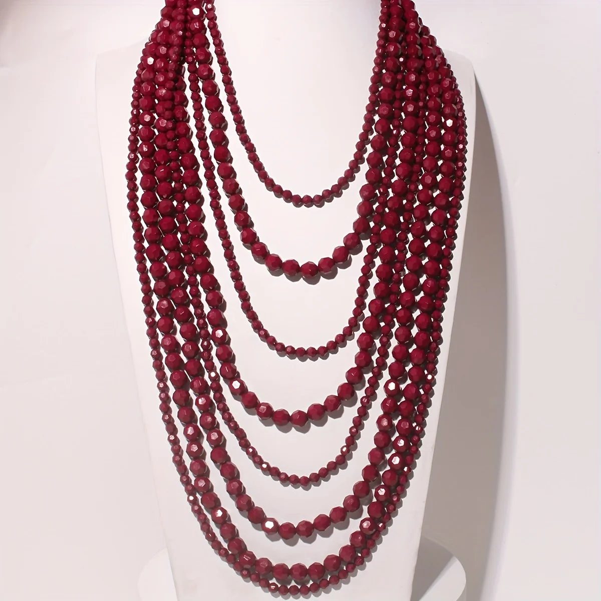 Necklaces – Multi-Layer Bohemian Style – Acrylic Beaded – Black | KIMLUD