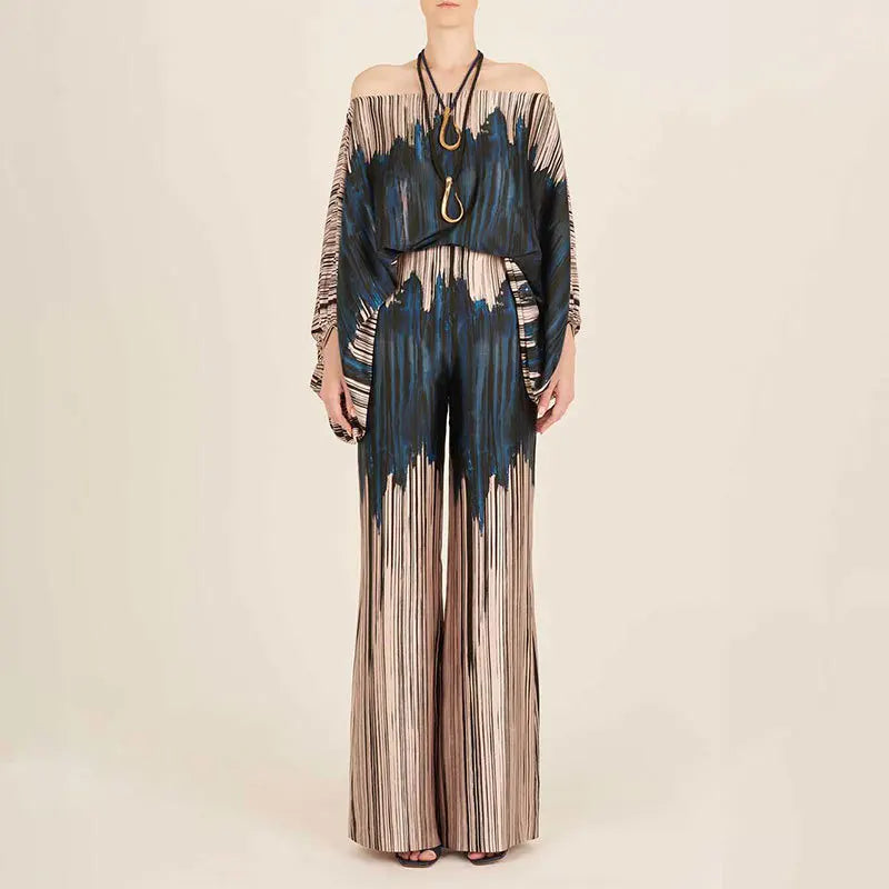 Polyester Cotton Print Two Piece Sets — Black | KIMLUD
