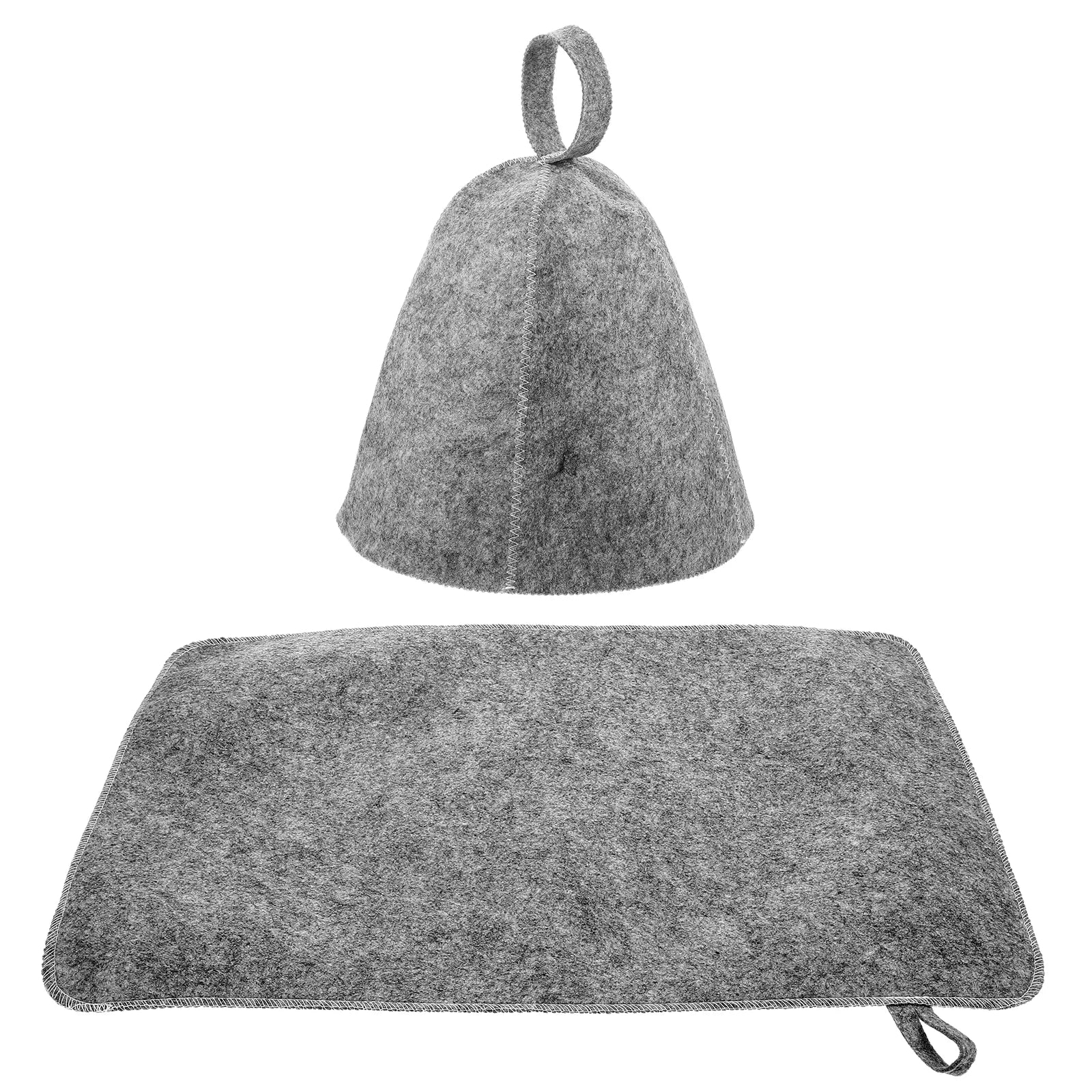 1 Set of Sauna Hat and Pad Set Supple Felt Bathing Hat Kit Thickened Felt Sauna Hat Set
